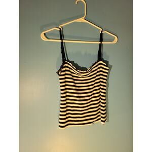 Heart & Hips Womens Black and White Striped Tank Top Size M
